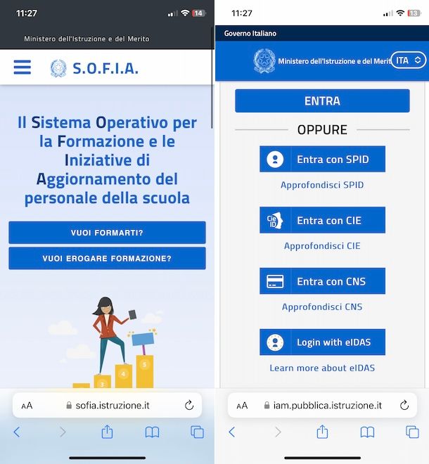 Accedere a S.O.F.I.A. da smartphone