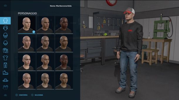 Farming simulator menu personaggio