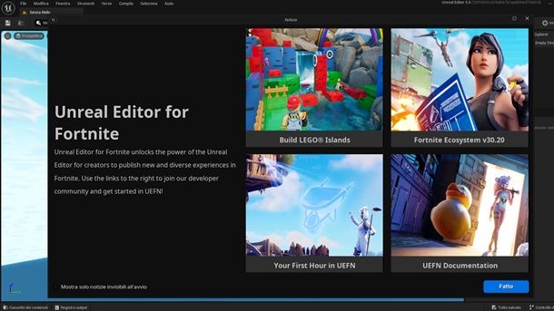 Unreal Editor per Fortnite