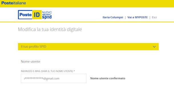 Cambiare email per lo SPID