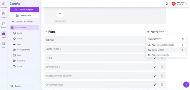 come installare font su canva