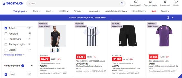 Maglie di calcio su Decathlon.it