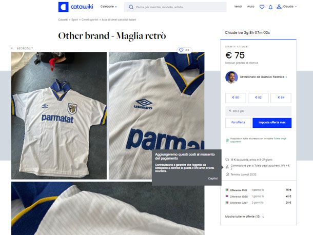 Maglie calcio vintage su Catawiki