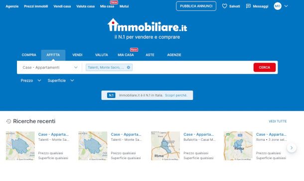 home page sito Immobiliare.it