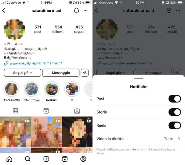 come attivare notifiche Instagram iOS