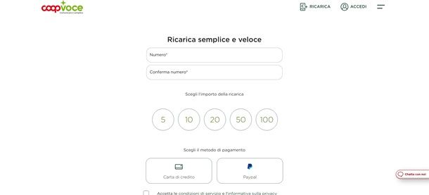 coopvoce ricarica