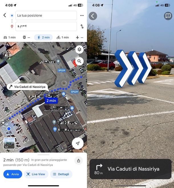 attivare live view google maps