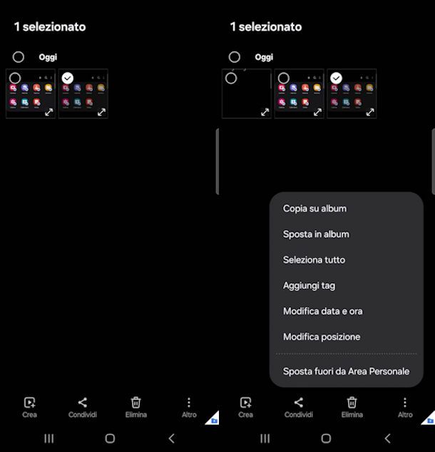 Trasferire dati Area Personale Samsung