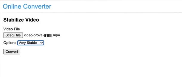 stabilizzare video online converter