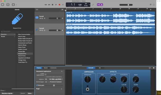 interfaccia GarageBand per Mac