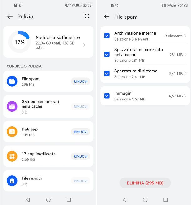 Come eliminare i file inutili dal cellulare Huawei