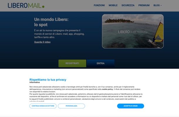 accettare cookie libero mail pc