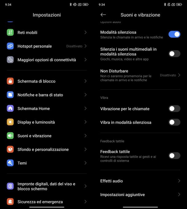 Togliere vibrazione Android