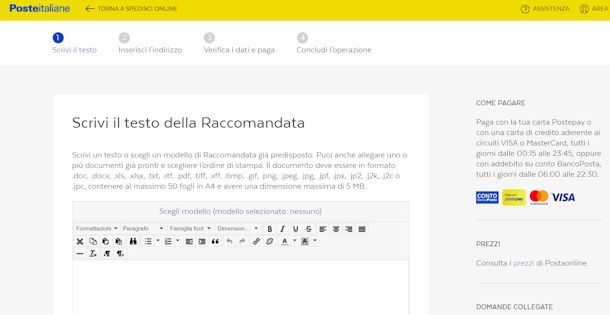 Raccomandata online da PC