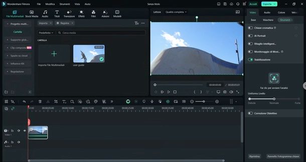 stabilizzare video filmora