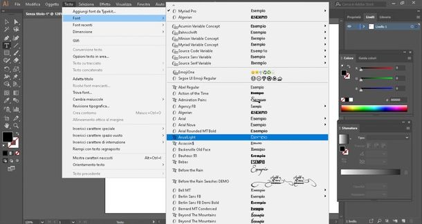 come installare font su illustrator