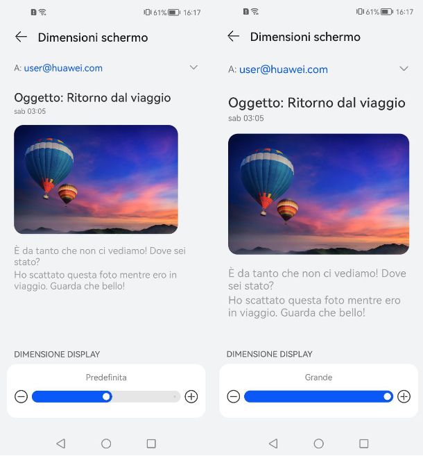 Come ingrandire lo schermo del cellulare Huawei