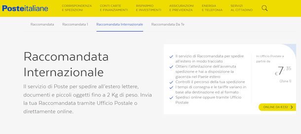 Come spedire una Raccomandata Internazionale