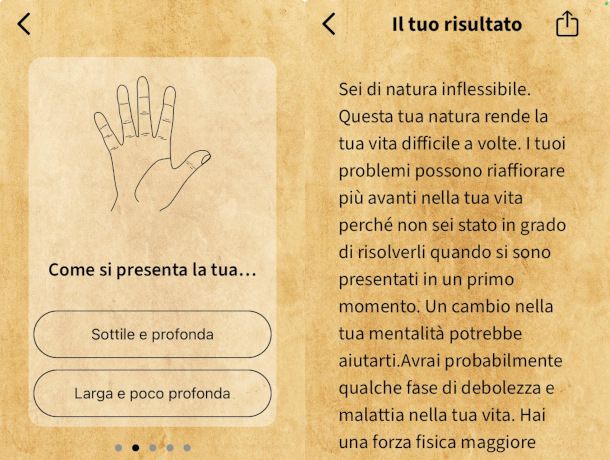 schermate app Lettura Palmo iPhone