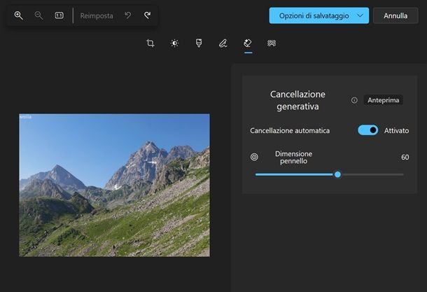 cancellazione generativa Foto di Windows