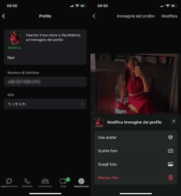 Cambiare immagine profilo WhatsApp