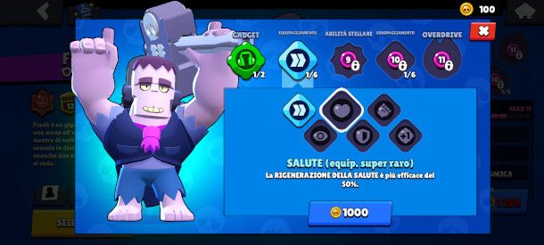 acquisto di un equipaggiamento su Brawl Stars