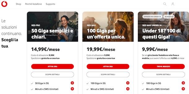 Offerte SIM mobile Vodafone