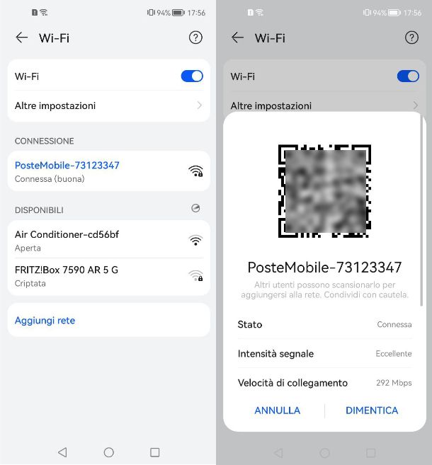 Come condividere password WiFi Huawei