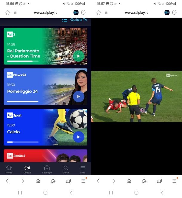 siti per vedere calcio in streaming su smartphone Android e iPhone