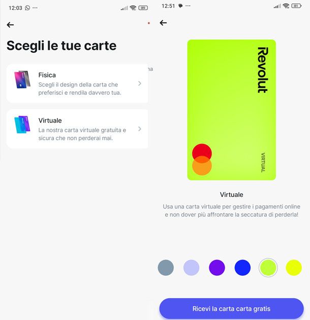Carta virtuale Revolut