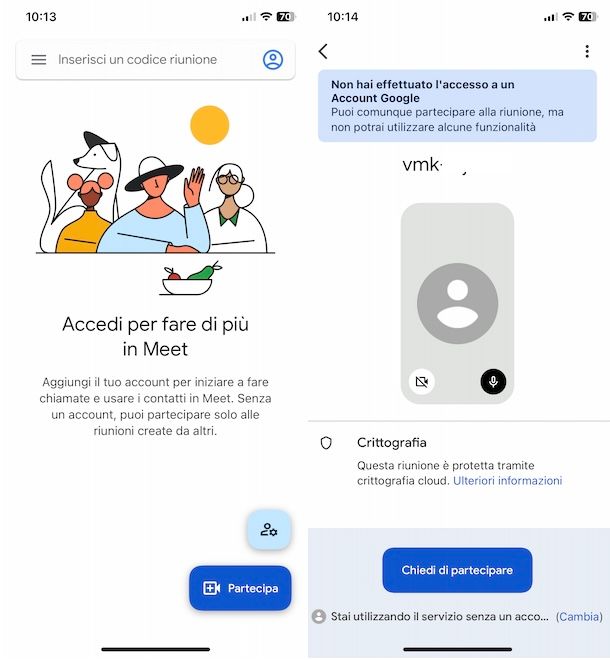 Riunione su Google Meet