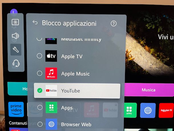 Bloccare app YouTube Smart TV LG