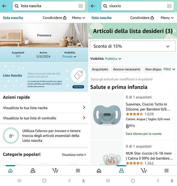 Lista nascita Amazon: come funziona