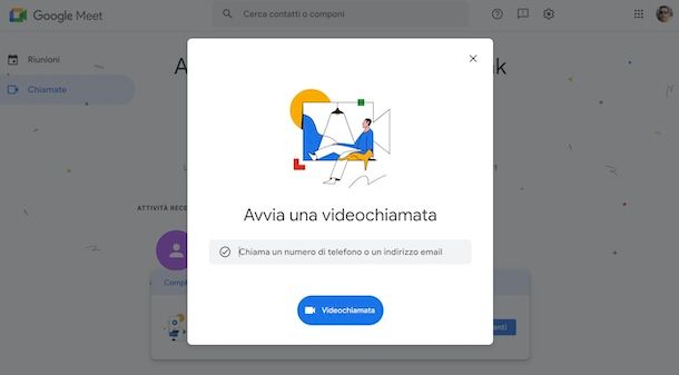 Videochiamare su Meet da computer