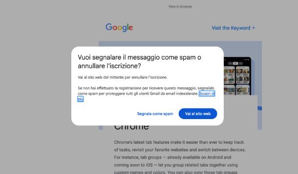 Eliminare messaggi posta indesiderati Gmail Outlook Web