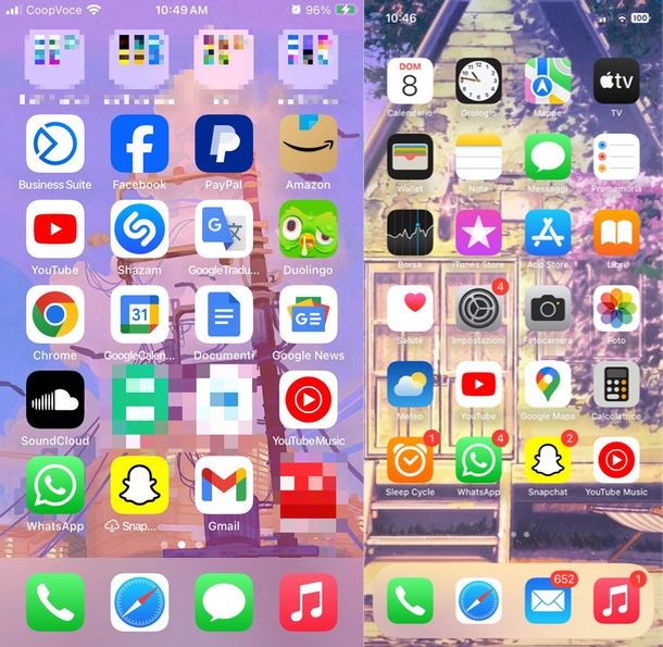 icona sveglia sulla barra di stato iPhone 