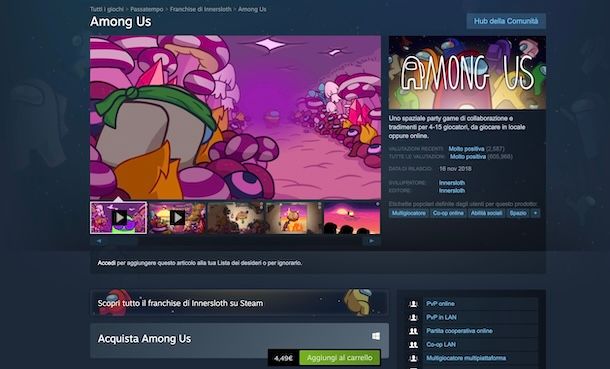 Among Us su Steam