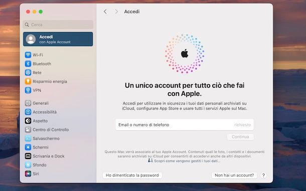 Creare account Apple da Mac