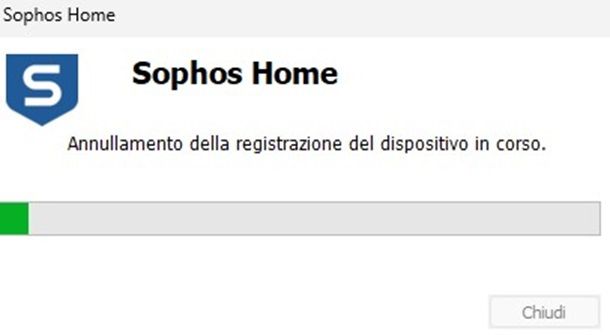 disinstallare sophos