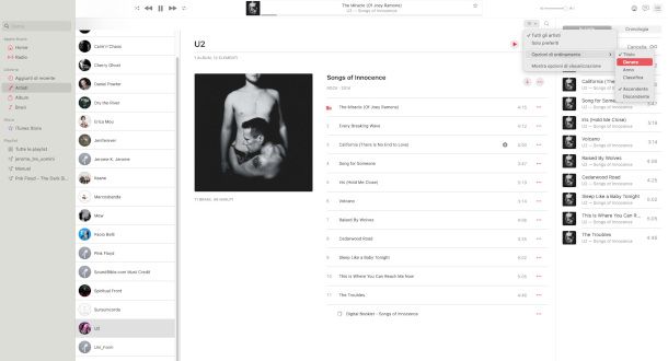 schermata app Musica macOS