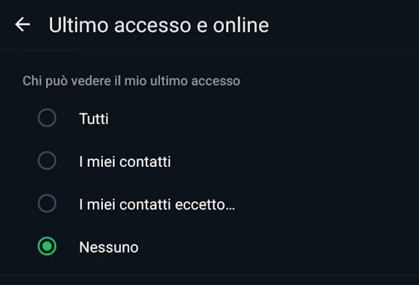 Ultimo accesso su WhatsApp