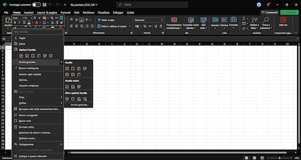 Copiare foglio Excel su altro file Excel formule Windows