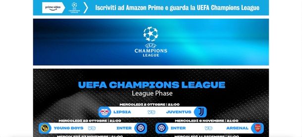 Prime Video calcio streaming