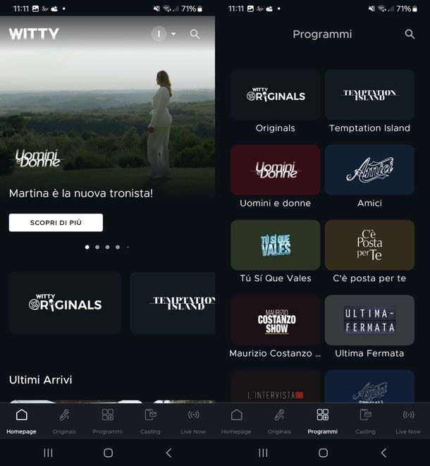 come vedere Witty TV su smartphone