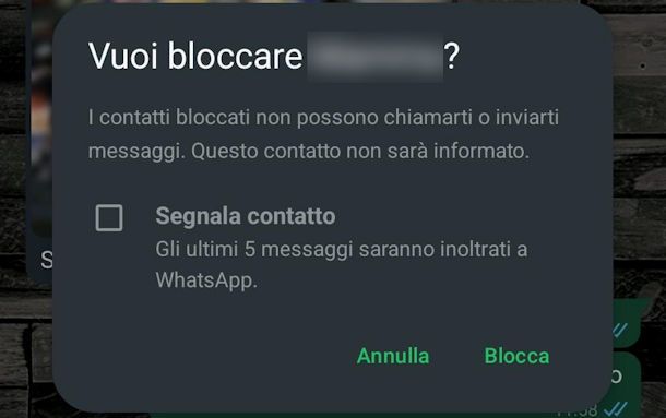 Bloccare un contatto