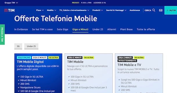 Migliori offerte TIM mobile