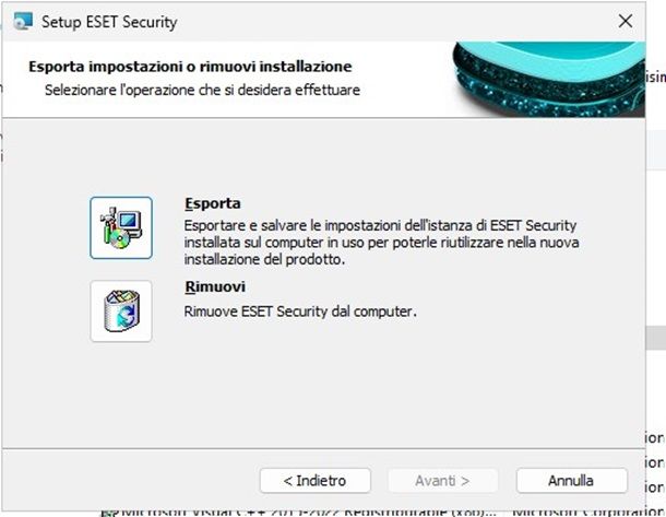 eset disinstallare