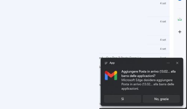 Collegamento Gmail Microsoft Edge Windows