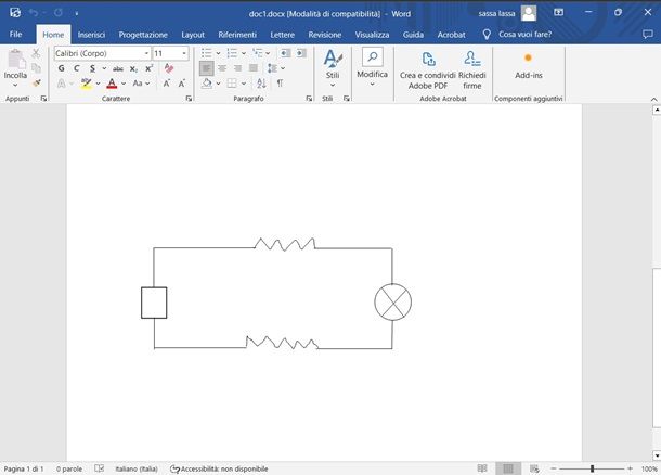 circuito elettrico word