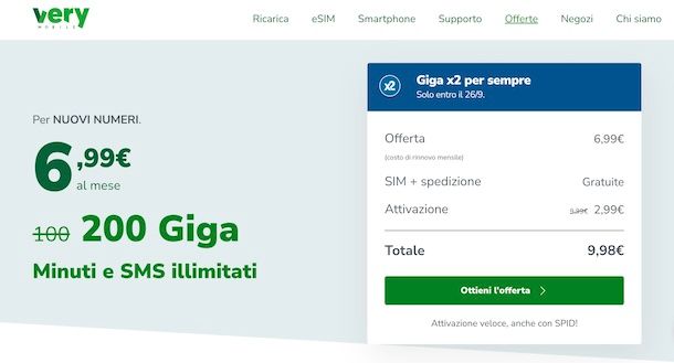 Offerte SIM mobile nuovo numero